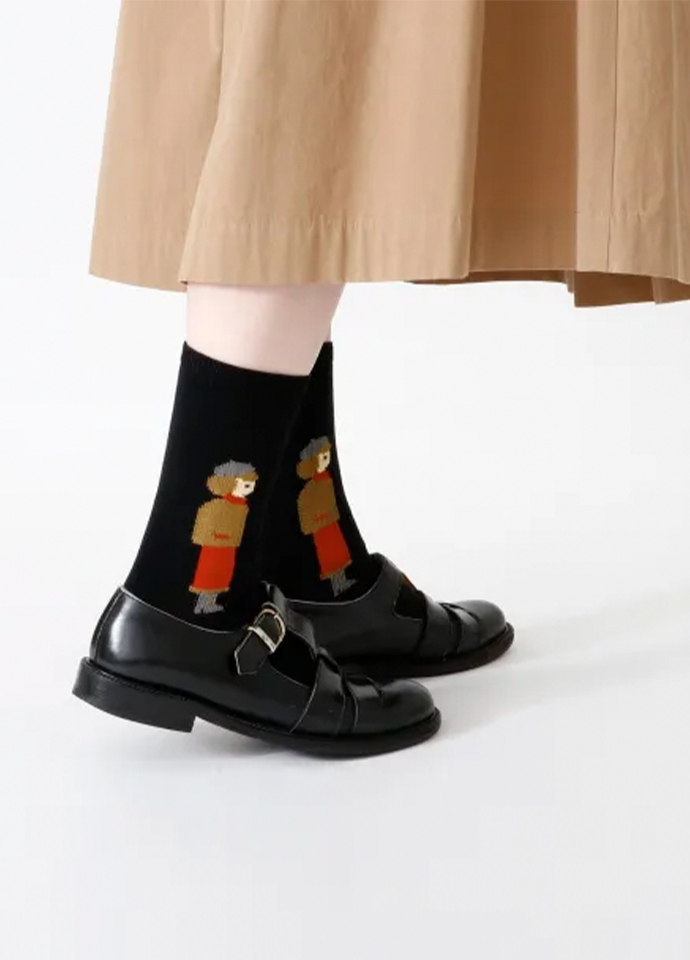 Left & Right Turn Mid-Calf Socks
